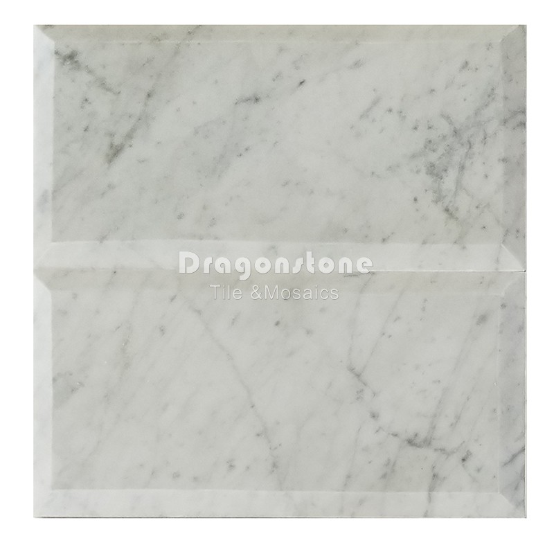 Dragonstone Carrara Beveled Brick white marble tiles - Pattern 2